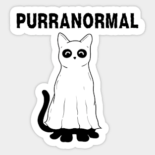 Purranormal Paranormal Spooky Cat Ghost Halloween Sticker